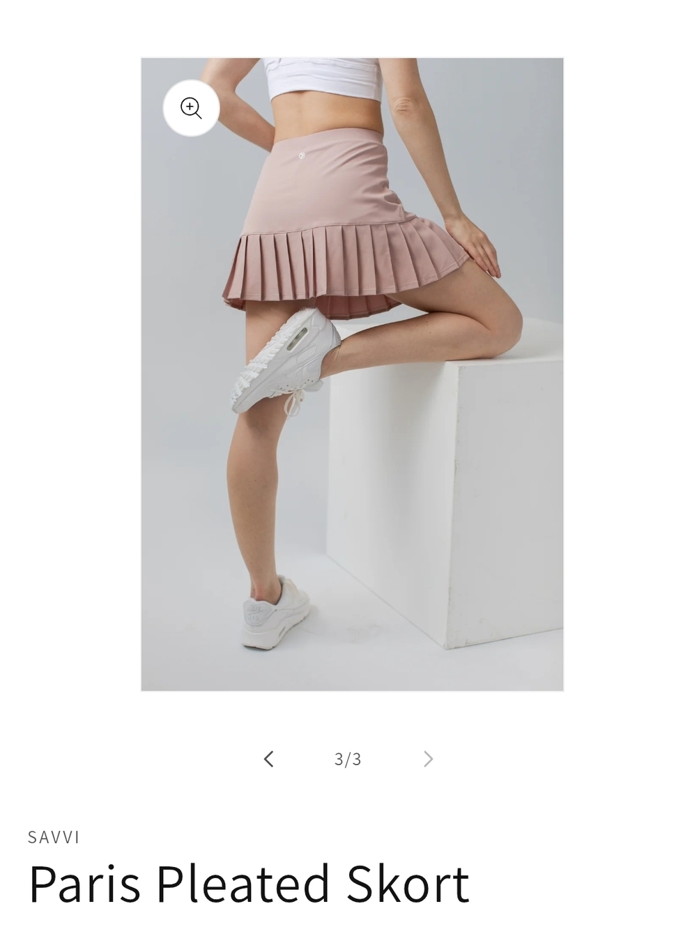 Savvi Paris Pleated Mini Skirt in Blush